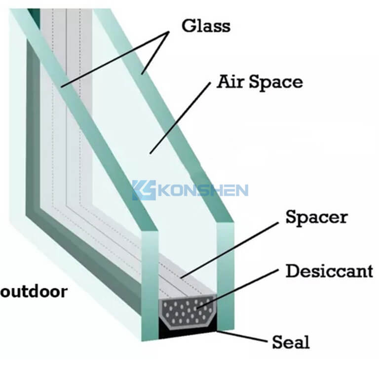 Double Glazed Hollow Glass ,8mm+6A+8mm Insulated Glass
