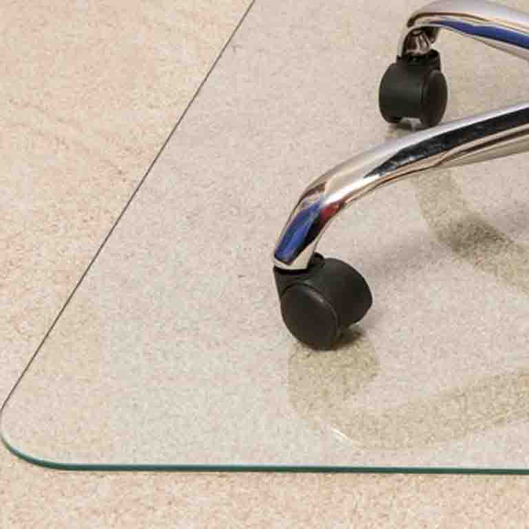Customized Glass Office Chair Floor Mat for Carpet