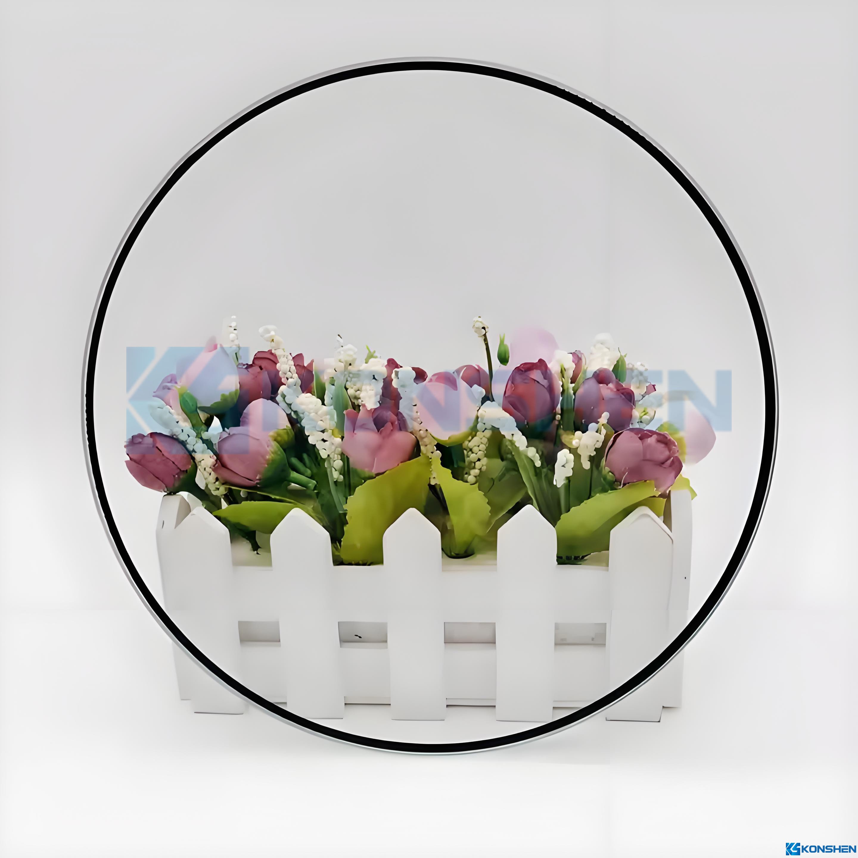 91.5% Transmittance 2mm Round Tempered Mid-Aluminum Cover Glass for LED Lighting