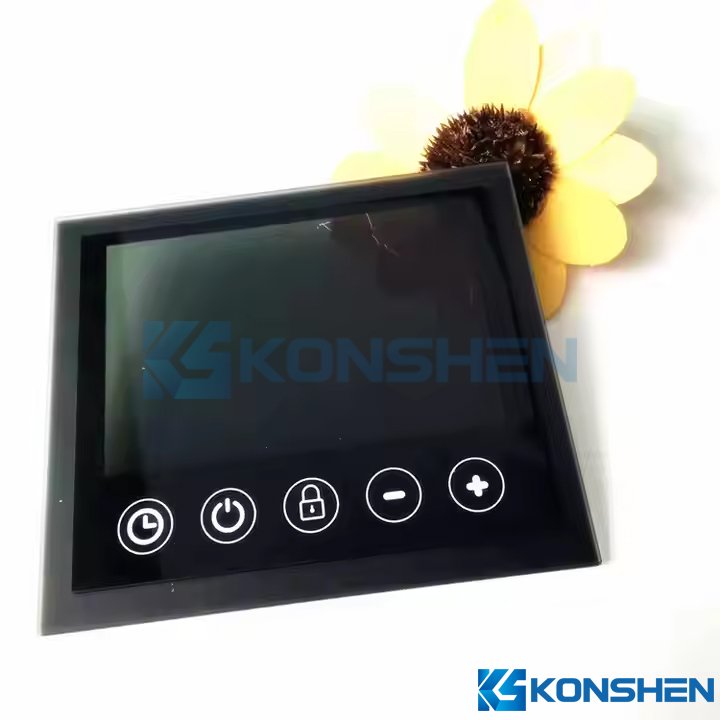Custom 4mm Stepped Edge Physical Tempered Cover Glass Panel