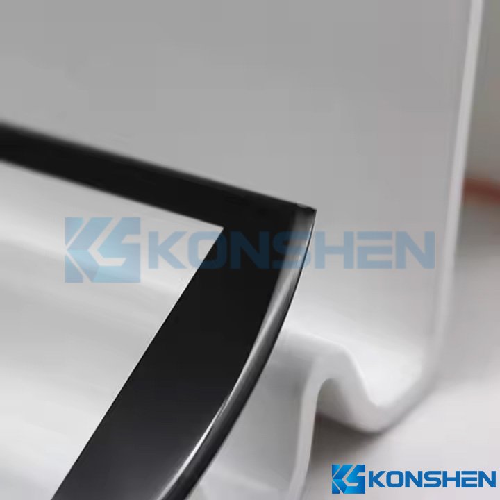 0.8mm Ultra-Thin 2.5D Edge Custom Shaped Glass Panel with Black Silk Printing