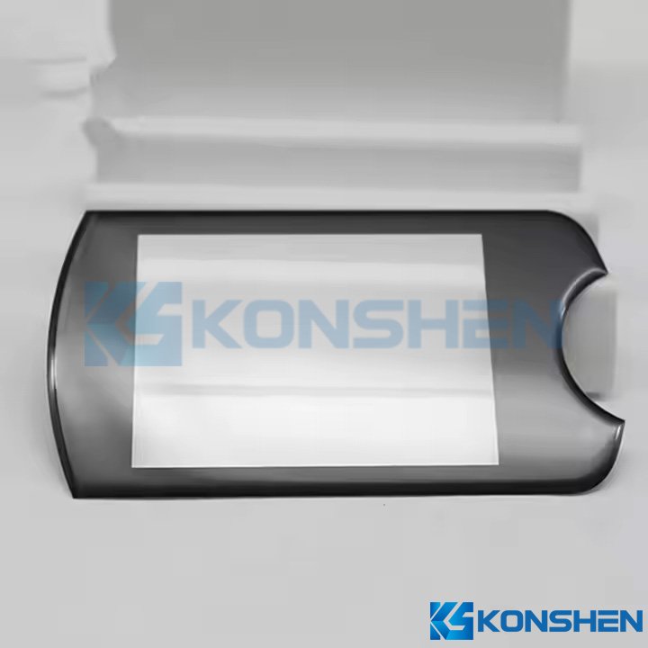 0.8mm Ultra-Thin 2.5D Edge Custom Shaped Glass Panel with Black Silk Printing