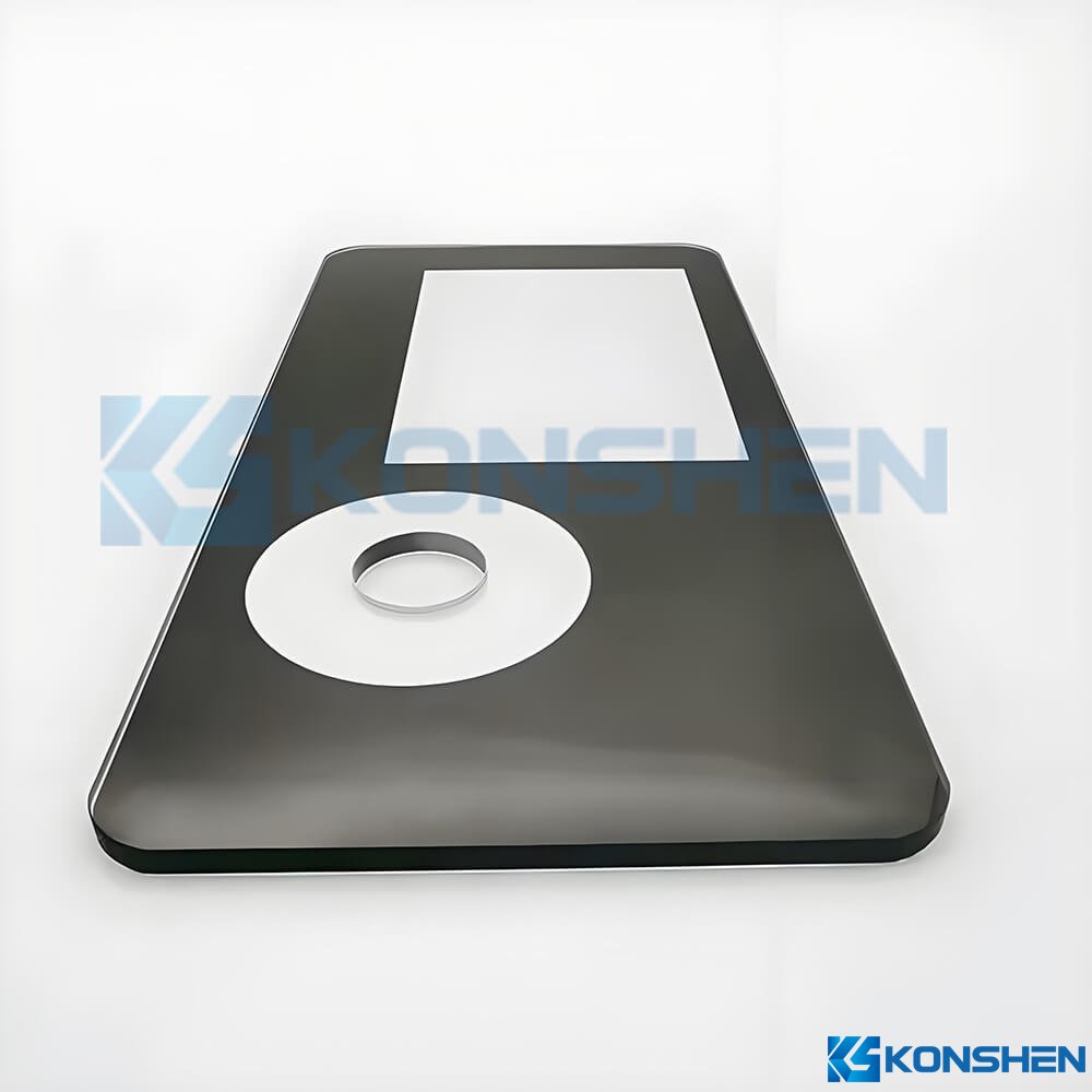 Customized High Precision 3mm AF Coated Tempered Ultra Clear Cover Glass with Through-Hole