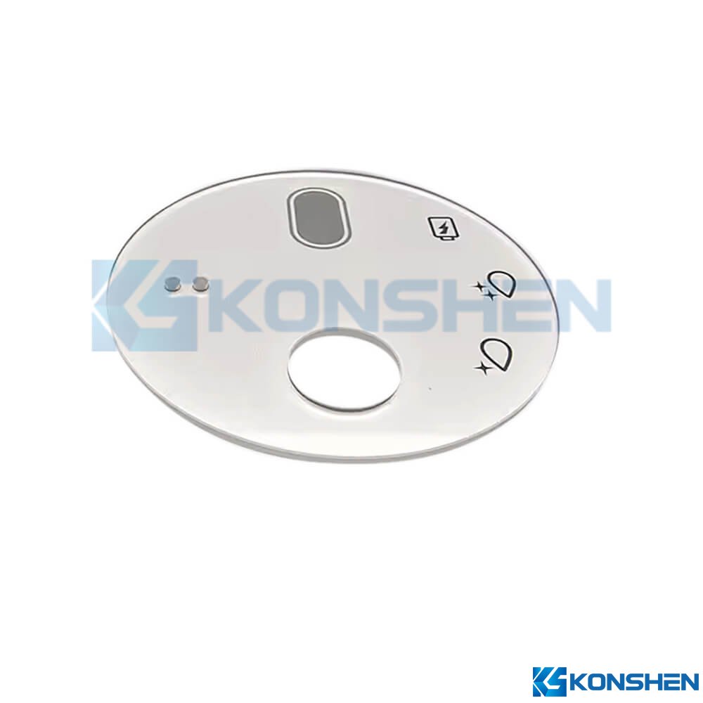 Custom 3mm Silver Gray printed Toughened Cover Glass Panel with Drilled Holes