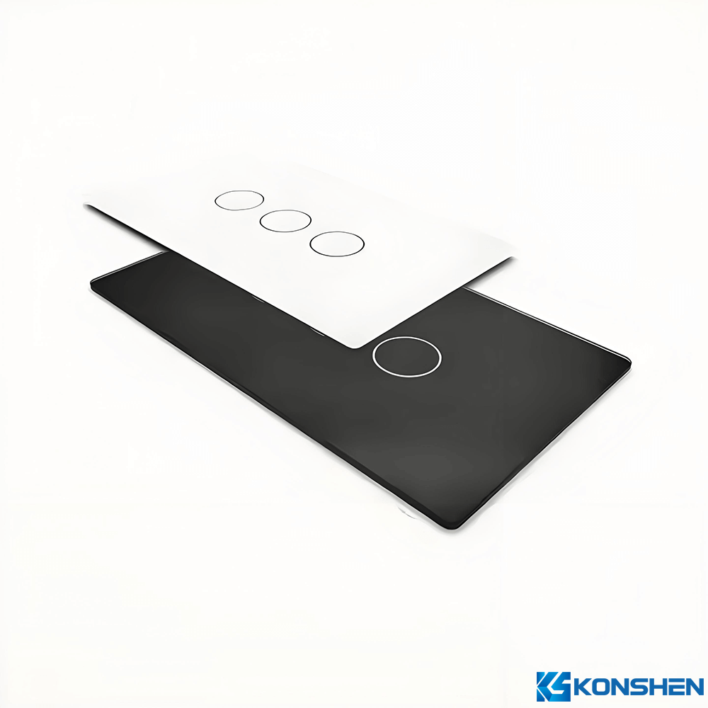 2mm Physically Tempered AF AS Coating Light Switch Panel Glass