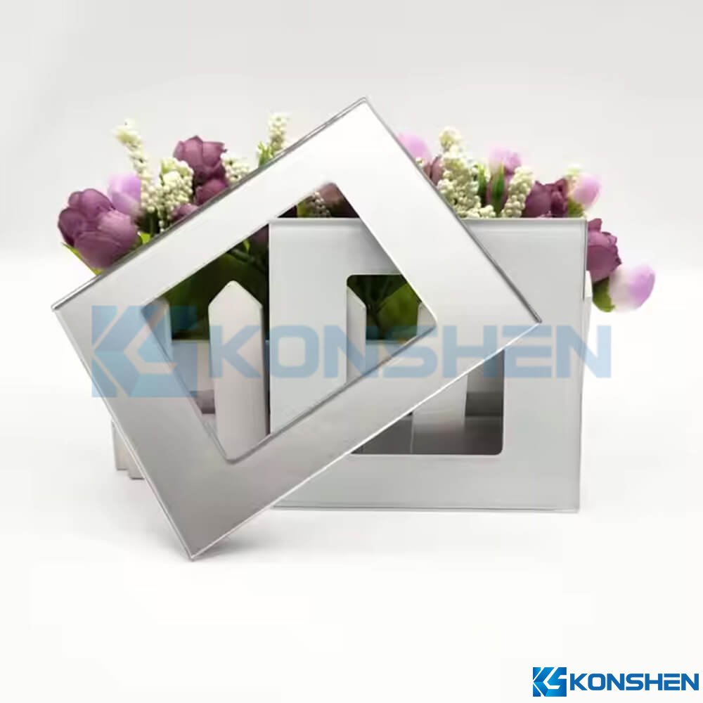 2mm Silver Silk Printed Tempered Socket Glass Panel