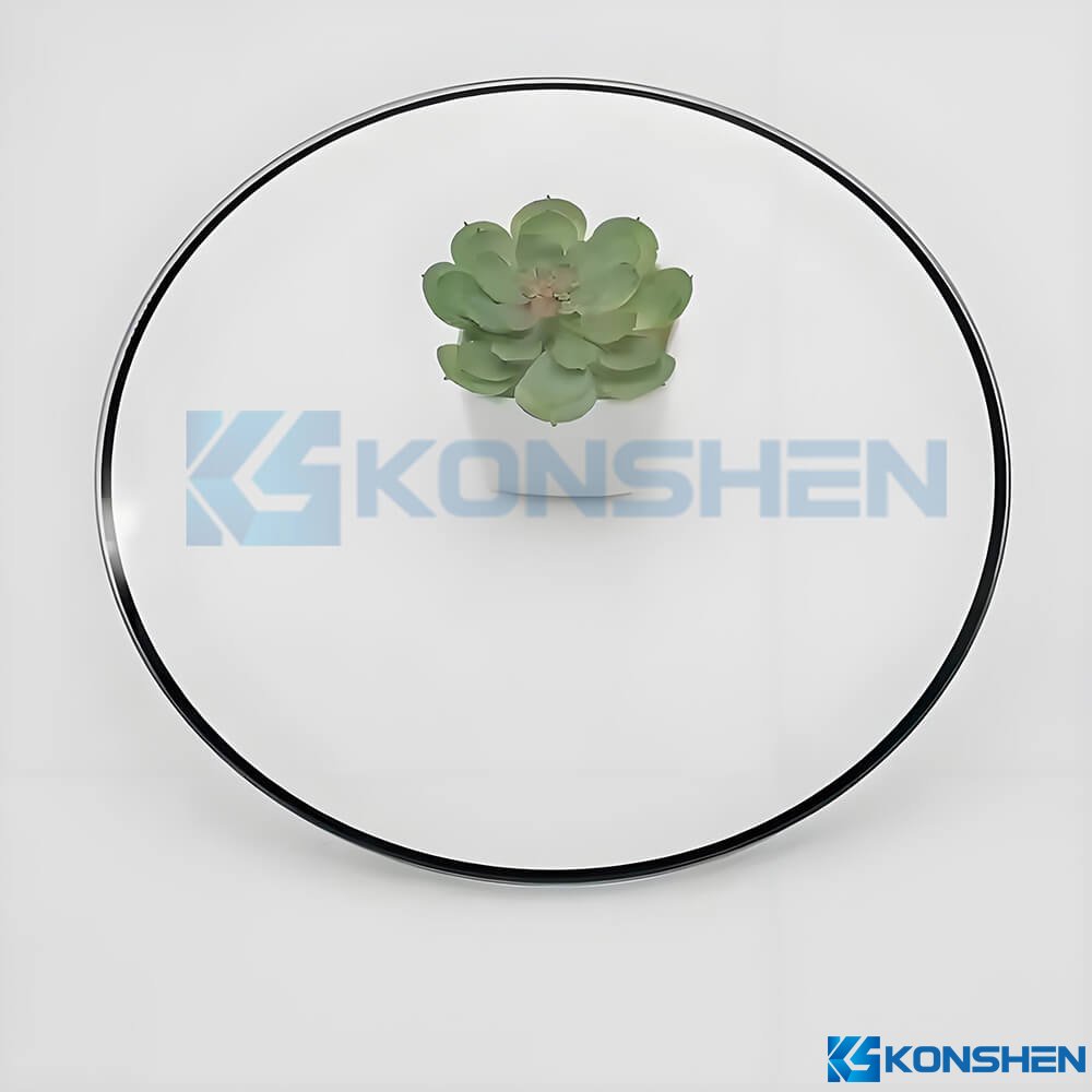 91.5% Transmittance 2mm Round Tempered Mid-Aluminum Cover Glass for LED Lighting