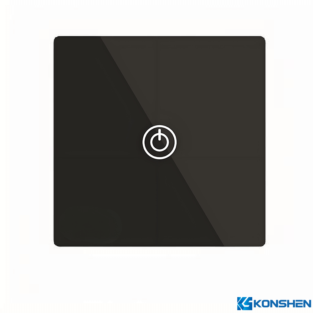 Premium Custom Black  Silk-Screened AF AS Tempered Light Switch Panel Glass
