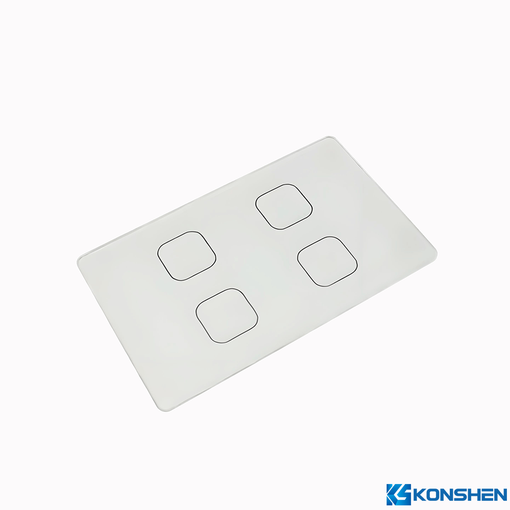 2mm Physically Tempered AF AS Coating Light Switch Panel Glass