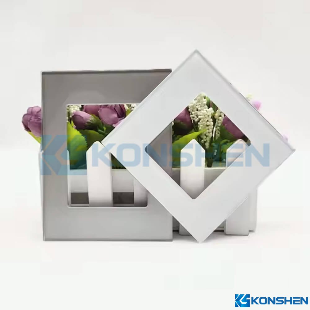 2mm Silver Silk Printed Tempered Socket Glass Panel