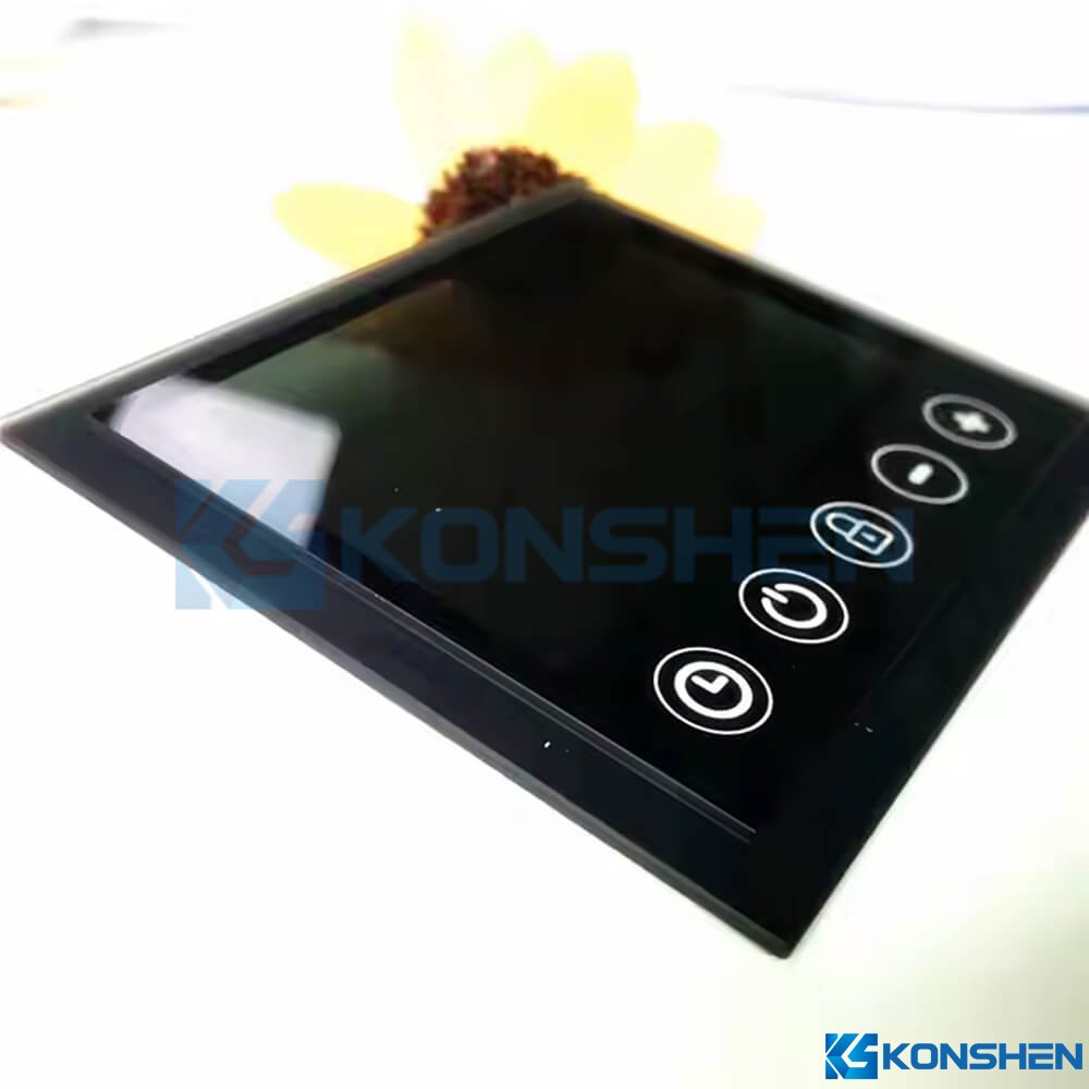 Custom 4mm Stepped Edge Physical Tempered Cover Glass Panel