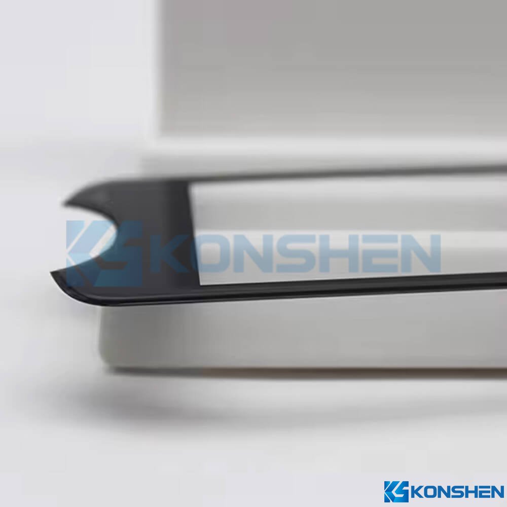0.8mm Ultra-Thin 2.5D Edge Custom Shaped Glass Panel with Black Silk Printing