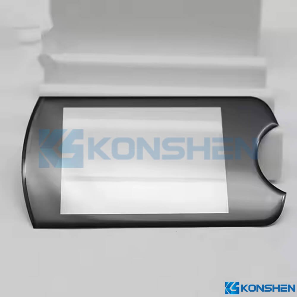 0.8mm Ultra-Thin 2.5D Edge Custom Shaped Glass Panel with Black Silk Printing
