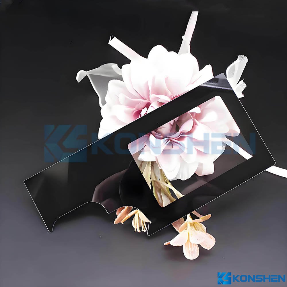 2mm IK07 Irregular shape Anti-Scratch Coating Tempered Glass Panel