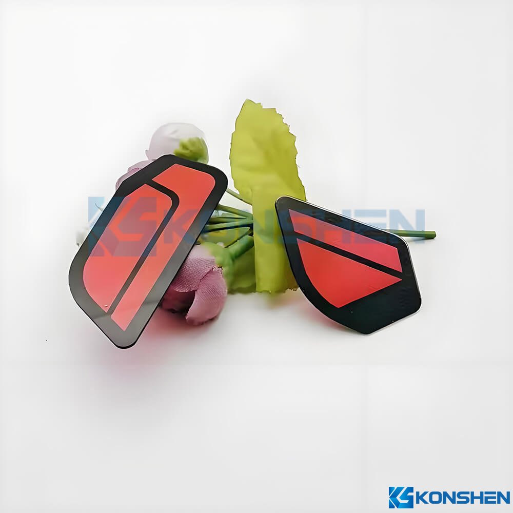 Ultra-thin 0.8mm Irregular-shape Checmical Strengthened Glass with Dual-color printing