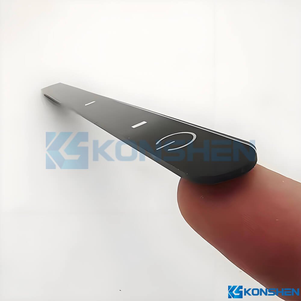 1.1mm  Black Silk Screen Printed Glass Switch Panel with AF Coating and 3M Adhesive