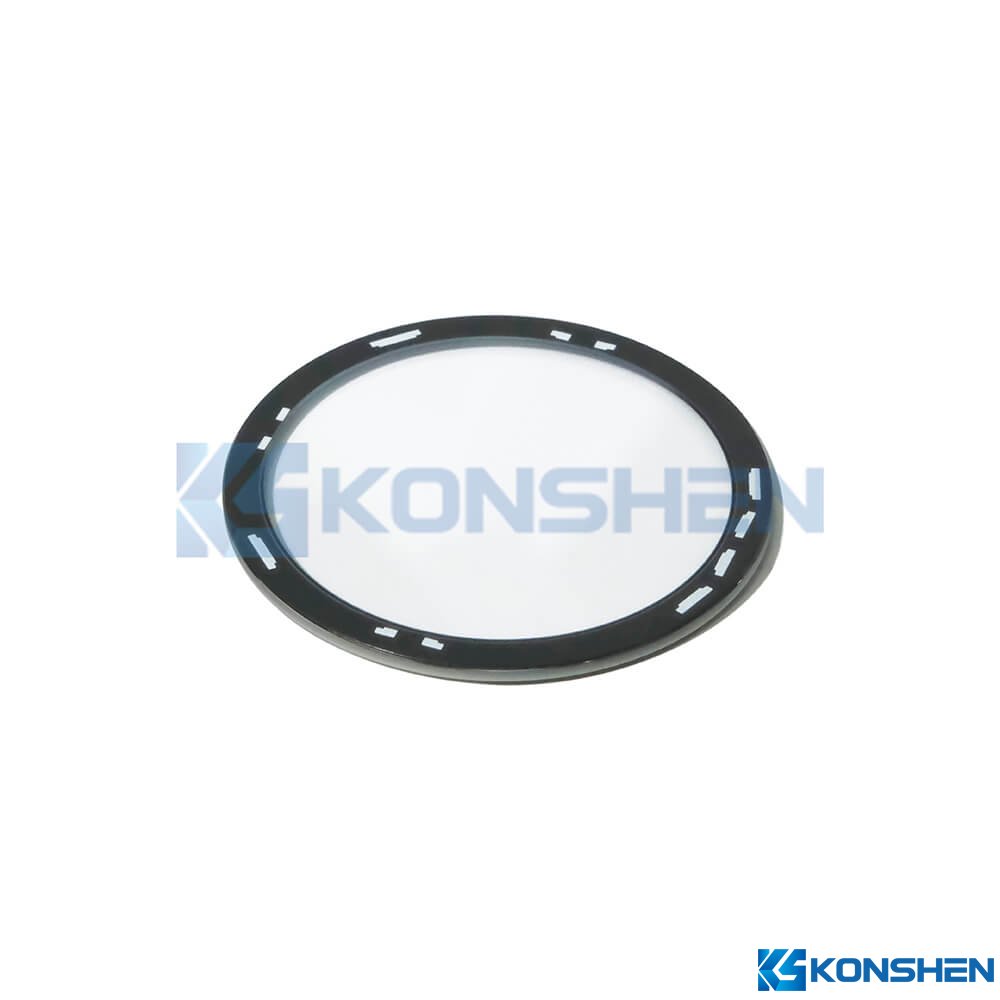 0.8mm Chemically Strengthened Round Glass Lens with Black printing