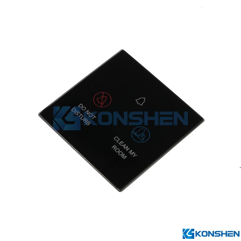 Anti-fingerprint 1.1mm Chemical-strengthened Glass Switch Panel Glass with Multi-color Printing